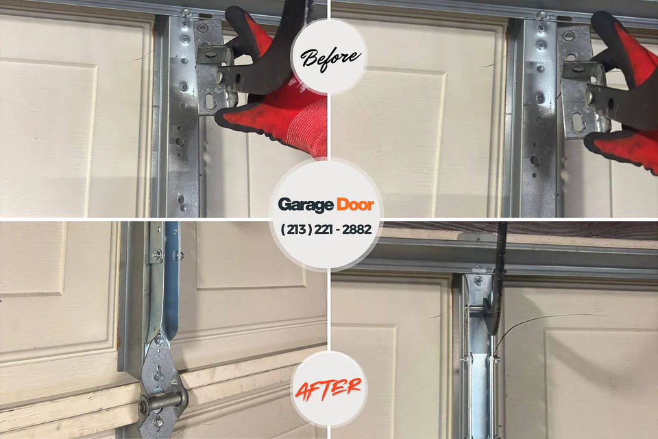 Before and after: garage door repair Dawsonville, GA